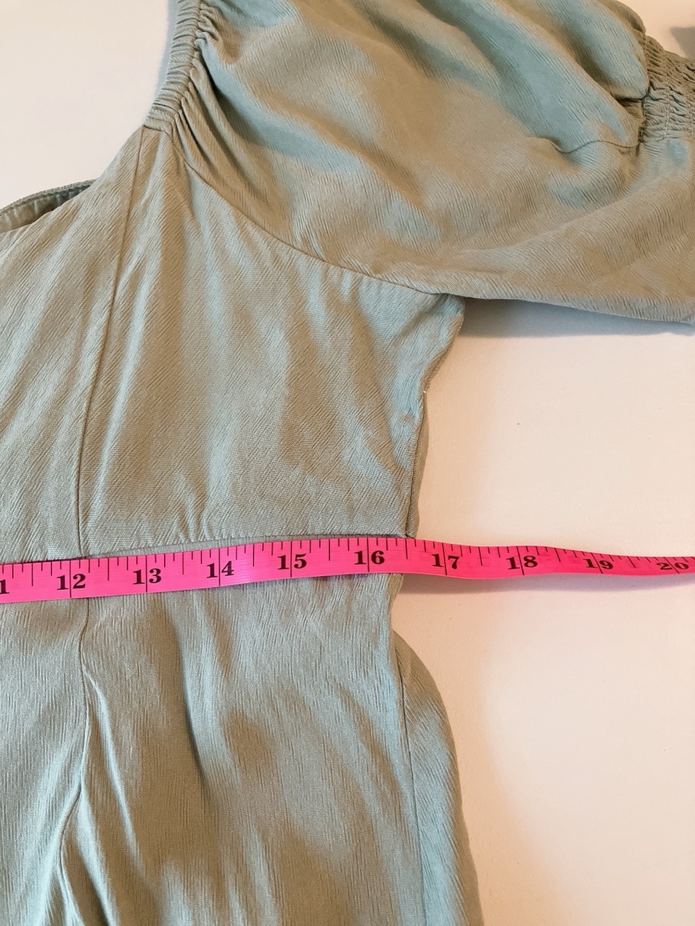 Madewell Sweetheart Neckline Puff-Sleeve Dress Earthy Green Medium Size 8 EUC - Picture 10 of 13